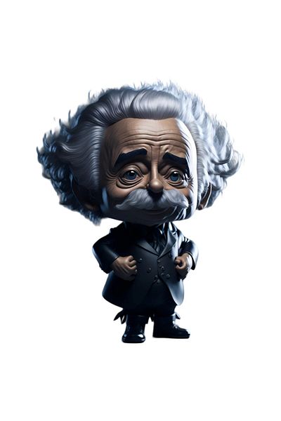 INOVATIX Set de 8 piese, autocolant Albert Einstein, INOVATIX®. 6 cm