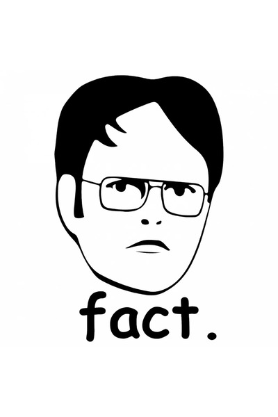 INOVATIX Set de 8 bucăți, autocolant Fact The Office, INOVATIX®. 6 cm