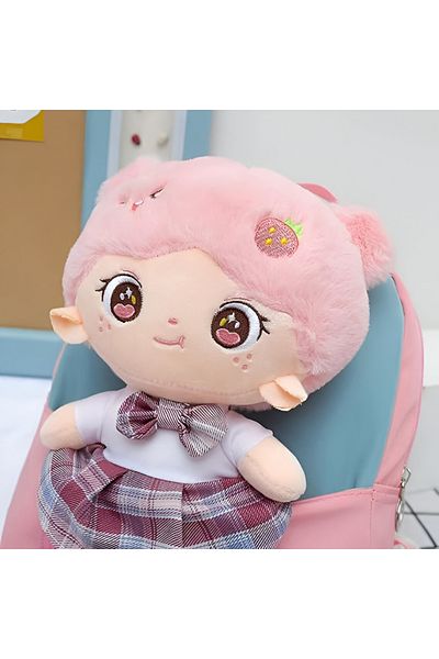 Roco Cute Stuffed Doll Backpack Plush Toys for Kids School Shoulder Bag Purple for Kindergarten Children