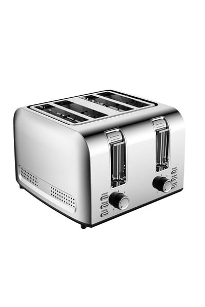 HOMİX 1500W 7-Settings Control Modes 4-Slice Pop-Up Toaster Silver