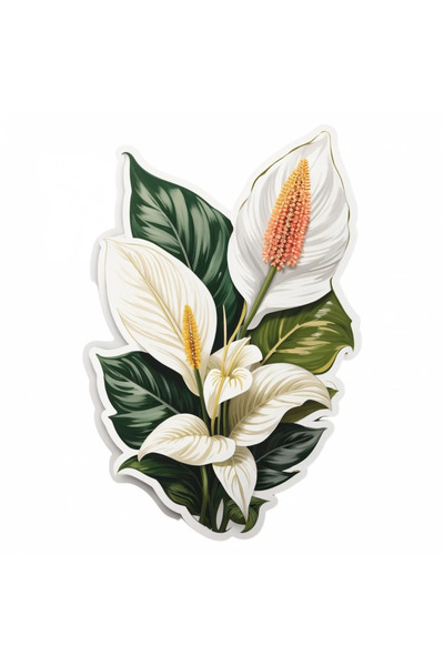 INOVATIX Set de 8 bucăți, autocolant cu floarea crinului păcii, INOVATIX®. 6 cm