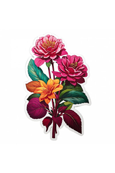 INOVATIX Set de 8 autocolante cu buchet de flori de amarant, INOVATIX®. 6 cm