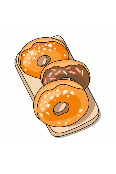 INOVATIX Set de 8 autocolante cu gogoși de ciocolată și vanilie, INOVATIX®. 6 cm