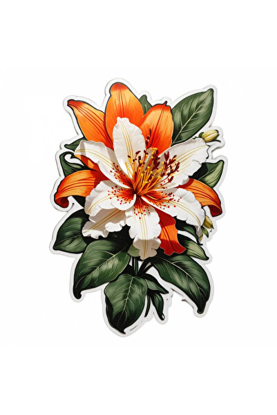 INOVATIX Set de 8 bucăți, autocolant cu floare de crin tigru, INOVATIX®. 6 cm