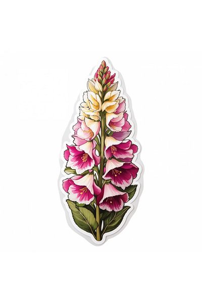 INOVATIX Set de 8 autocolante cu flori degetelină, INOVATIX®. 6 cm