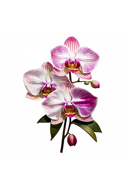 INOVATIX Set de 8 autocolante cu flori de orhidee și boboci, INOVATIX®. 6 cm