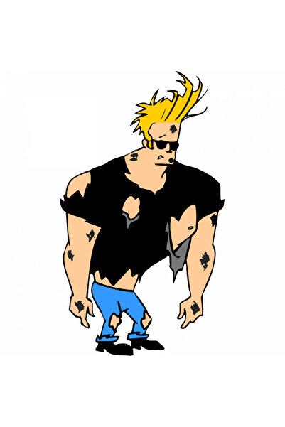 INOVATIX Set de 8 autocolante Johnny Bravo după luptă, INOVATIX®. 6 cm