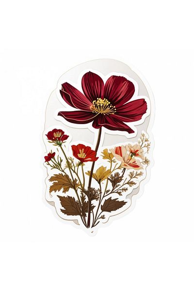 INOVATIX Set de 8 piese, Autocolant Flori de Ciocolată, Flori Cosmos, INOVATIX®. 6 cm