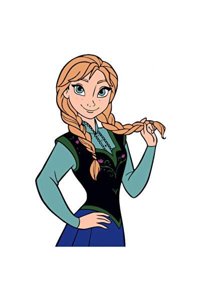 INOVATIX Set de 8 piese, autocolant Frozen Frumoasa Anna, INOVATIX®. 6 cm