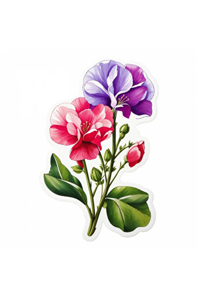 INOVATIX Set de 8 autocolante cu flori de mazăre dulce, INOVATIX®. 6 cm