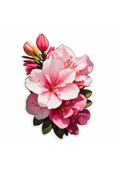 INOVATIX Set de 8 bucăți, autocolant cu flori de azalee, INOVATIX®. 6 cm