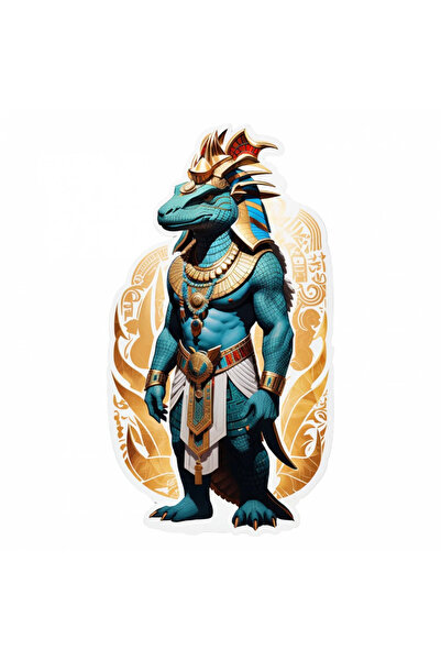 INOVATIX Set de 8 piese, autocolant zeul egiptean Sobek, INOVATIX®. 6 cm