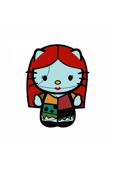 INOVATIX Set de 8 piese, autocolant Kitty Sally, INOVATIX®. 6 cm