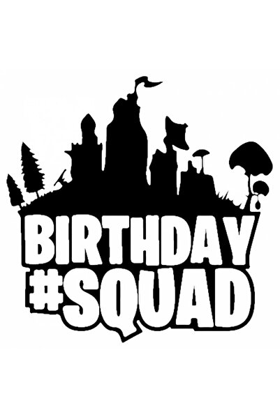 INOVATIX Set de 8 piese, autocolant Fortnite Brithday Squad, INOVATIX®. 6 cm