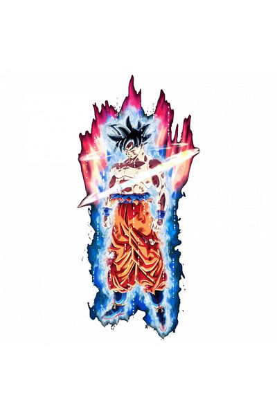 INOVATIX Set de 8 piese, autocolant Dragon Ball Goku ultra instinct 4, INOVATIX®. 6 cm