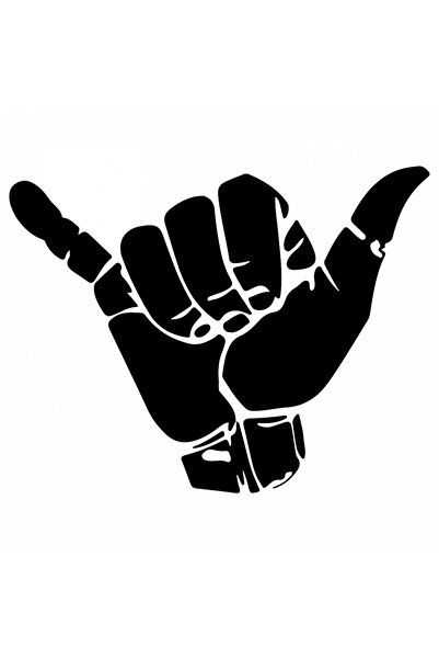 INOVATIX Set de 8 autocolante cu semnul mâinii Hang Loose, INOVATIX®. 6 cm