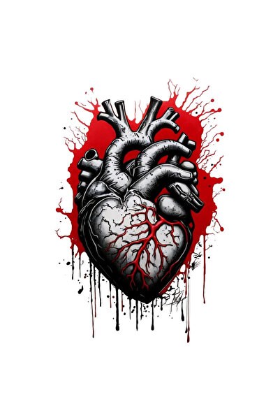 INOVATIX Set de 8 bucăți, autocolant cu inimă sângerândă, INOVATIX®. 6 cm