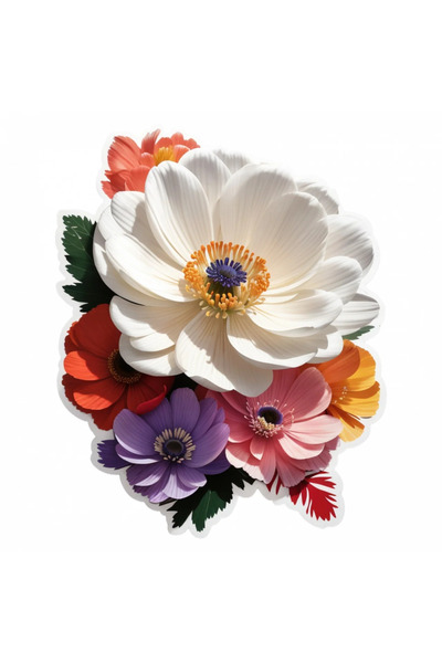 INOVATIX Set de 8 bucăți, autocolant cu floare de anemonă, INOVATIX®. 6 cm