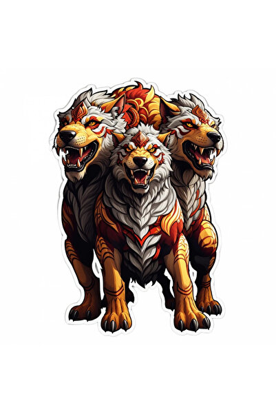 INOVATIX Set de 8 piese, autocolant Grup de creaturi mitologice Cerberus, INOVATIX®. 6 cm