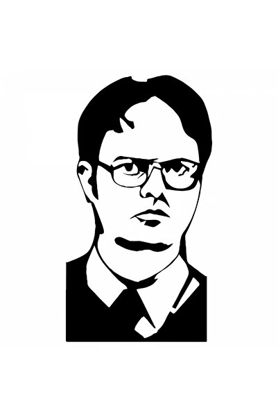 INOVATIX Set de 8 piese, autocolant Dwight Schrute The Office, INOVATIX®. 6 cm