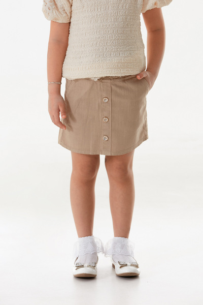 Fulla Moda Κοριτσίστικη φούστα με κουμπιά με κορδόνι στη μέση