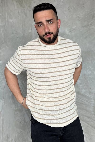 MİSHAR İTALİA Ανδρικό μπλουζάκι Krembej Crew Neck με μοτίβο
