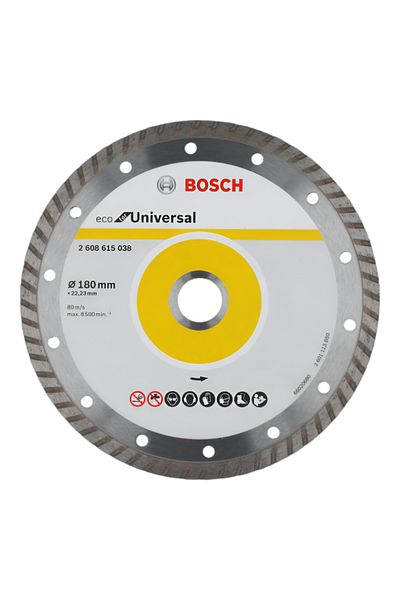 Bosch Corrosion Resistant Turbo Diamond High Speed Cutting Disc Silver 180 x 22.23mm