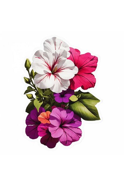 INOVATIX Set de 8 bucăți, autocolant flori de petunie, INOVATIX®. 6 cm