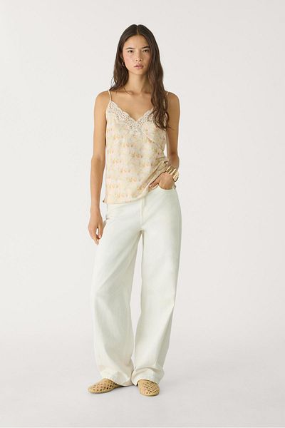 Stradivarius Glossy lace top