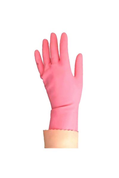 Vileda Waterproof and Disposable Extra-Fine Sensitive Latex Gloves Pink Large