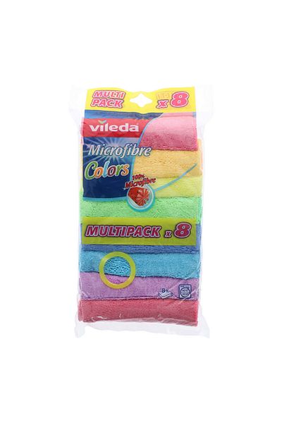 Vileda 8-Piece Microfiber Cloth Multicolor