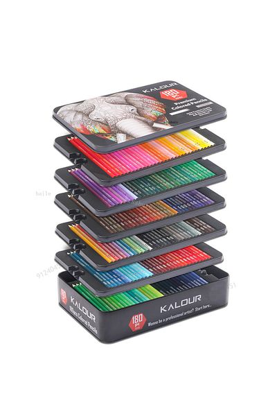 Choice 180 Oil Colors KALOUR 180 Colors Professional Colored Pencils Set Fine Art Drawing Non-toxic Oil Pen