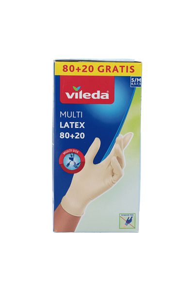 Liveda 100-Piece Disposable Multi-Purpose Latex Gloves Cream Small/Medium