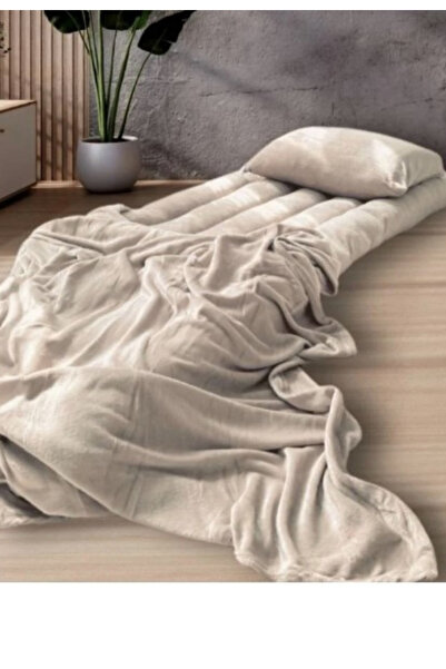 Generic 4-in-1 guest package consisting of a mattress, a light blanket, a pillow, and an elegant bag - natural cotton, size 180*90*15 cm