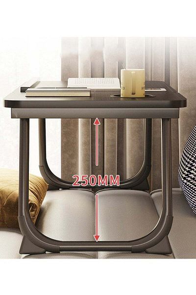 COOYA Portable bed laptop table,foldable,with cup holder,5 adjustable heights,convenient for working,black