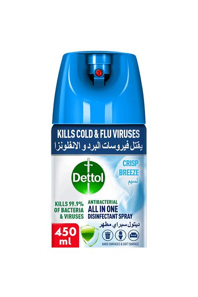 Dettol Crisp Breeze Anti-Bacterial All in One Disinfectant Spray 450 ml