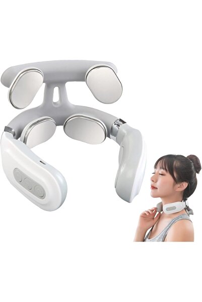 COOYA 4-Head Cervical Spine Massager, Strength Adjustment, USB Rechargeable, Intelligent Pulse Heating