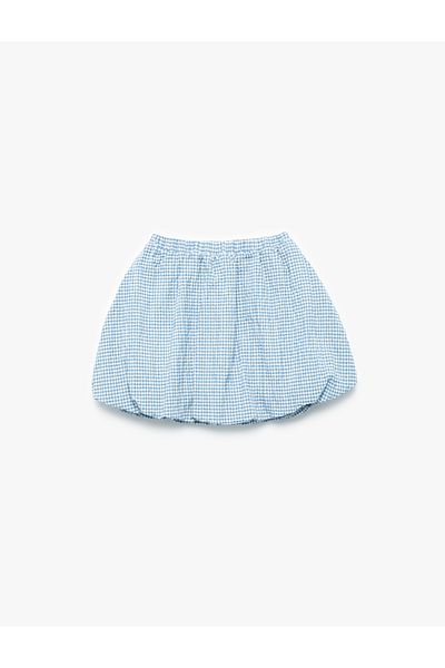 Koton Fusta mini cu balon Gingham cu detaliu fundita