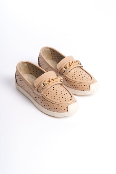 Joy Ayakkabı Lizy Laceless Orthopedic Comfortable Sole Heart Patterned Women's Ballerina Shoes Ckt - Ten