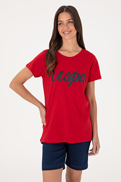 U.S. Polo Assn. Women's Red Crew Neck T-Shirt 50307933-Vr030
