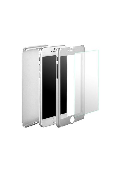 OEM Carcasă Ipaky Full Cover 360 + folie de sticlă, argintie