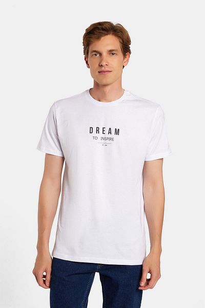 Tudors Ανδρικό T-shirt Slim Fit Slim Fit 100% βαμβακερό μαλακό μπλουζάκι με εμπριμέ μαύρο Crew