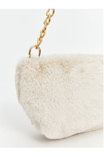 LC Waikiki Lcw Accessories Ecru Plush Women's Baguette Bag