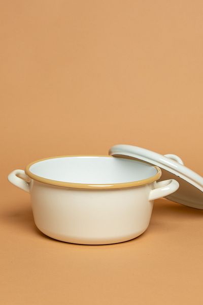 EBUTAY Crema Di Siena Enamel Cream Pot with Lid |   Ebutay