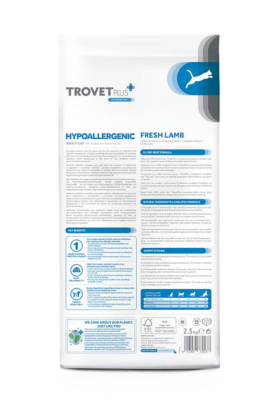 trovet Plus Adult CAT Hypoallergenic Lamb Veterinary Diets 2,5kg