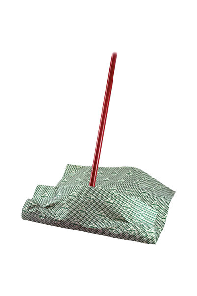 Liveda ممسحة أرضيات قياسية متينة سهلة التركيب مع عصا، لون أحمر وأسود، 130 سم