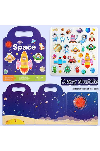 Choice Space Reusable Sticker Book for Kids Vehicles Truck Stickers Educational Learning Travel Stickers Ac