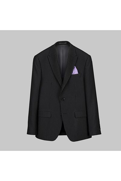 Sarar Interview Men's Woven Fabric Striped Extra Slim Fit Navy Blue Striped Suit