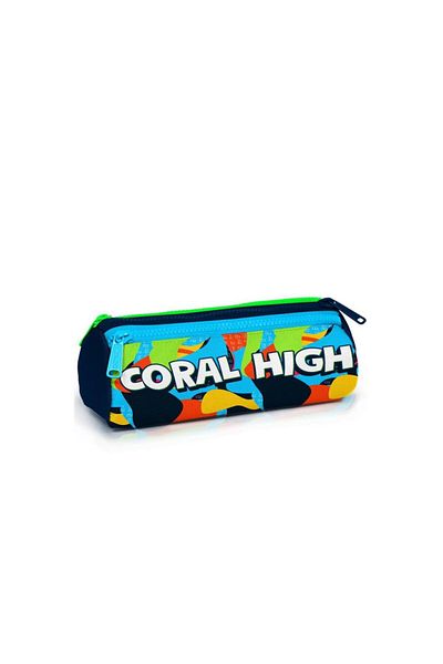 Coral High Τσάντα μολυβιού τριών διαμερισμάτων με μοτίβο γκράφιτι Navy Blue 22093