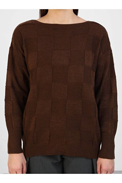 Por La Cara Knit tunic - brown - por la cara